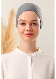 Resim Melodi Scarf Dikişli Bone Koyu Gri Koyu Gri 