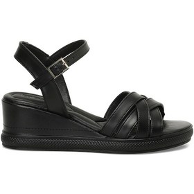 Resim Butigo 25s-281 5fx Siyah Kadın Dolgu Topuk Sandalet 000000000102008459 Siyah 