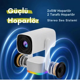 Resim L'eDoren Powerbanklı Android Taşınabilir Projeksiyon Wifi Ve 4k Destekli Rgb Led Akıllı Sinema Projektör 