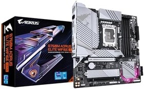 Resim GIGABYTE B760M AORUS ELITE WIFI6E LGA1700 DDR5 7600MHz(OC) PCIe 5.0 Çift M.2 NVMe WiFi 6E 2.5GbE LAN mATX Anakart 