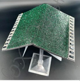 Resim Yeşil Taşlı Siyah Baget Detaylı Ruhsat Kabı 