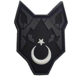 Resim SİNGLE SWORD 3D Plastik Kurt Kol Arması - Cırtlı Arma Peç 