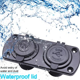 Resim Trakmats Dacia Duster 4x4 2009-2010-2011-2012-2013-2014-2015-2016-2017 Çakmak Soketi 12V Marine Tip Çift USB Girişli Su Geçirmez Çift Panel Girişli ve Ayrıca 2li USB Giriş Port 