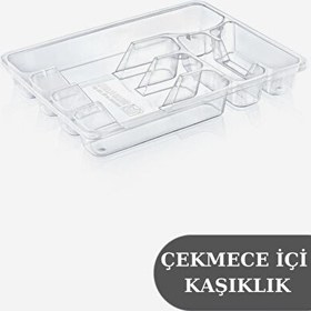 Resim DigitHome Çekmece İçi Çatal Kaşık Bıçak Kaşıklık Düzenleyici 37.5 CM Şeffaf – TRN-109 C320.049 