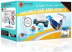 Resim Beyyine Home Yüksek Kaliteli Vakumlu Poşet (XXL)(3 ADET) 73 cm x 130 cm - Çevirmeli Kapak - Çift Kişilik Yorgan 