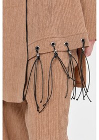 Resim Esswaap Deri Püskül Detaylı Pantolonlu Takım Camel-camel Camel 