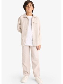 Resim Defacto Erkek Çocuk Oversize Geniş Kalıp Polo Yaka Uzun Kollu Gömlek G3621a825augr302 Gri 