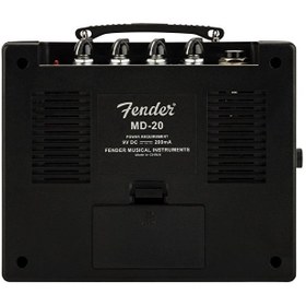 Resim Fender 0234810000 MD20 Mini Deluxe Pilli Elektro Gitar Amfisi (Siyah) | Cep Boyu Efsane Ton Kulaklık Çıkışı ve Klasik Deluxe Görünümü 