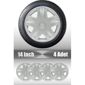Resim Chevrolet Kalos Aveo 14" Inç Uyumlu 4 Adet 1 Takım Gri Kırılmaz Esnek Jant Kapağı 018 