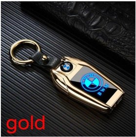 Resim Usb Şarjlı Bmw Anahtarı Görünümlü Fenerli Çakmak Altın 