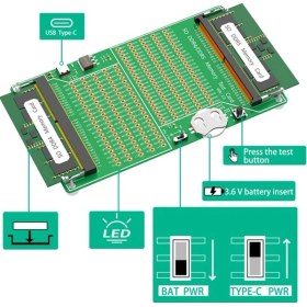 Resim Sones Yns-03 Ddr4 / Ddr5 2'si 1 Arada Bellek Test Cihazı Bellek Test Kartı Dizüstü Bellek Çubuğu Test Cihazı 