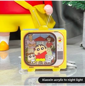 Resim Reedark Shin-chan Akrilik Gece Lambası - Tv Desenli, Sarı Işık, Hediye Çantası İle - Öğrenci Odası Dekoru, Kado Hediyesi Diğer 