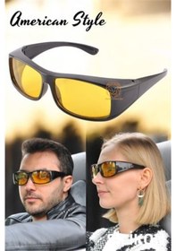 Resim Güvenli Gece Sürüş Görüş Gözlüğü Sis Far Işık Önleyici Anti-fog Gözlük 