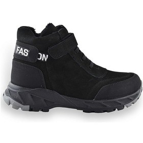 Resim 3564 Ortopedik Outdoor Erkek Çocuk Bot Ayakkabı Kaymaz Taban Siyah 