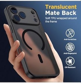 Resim CONSTRAIN - iPhone 17 Pro Max ile uyumlu Kılıf Mat Magsafe ile uyumlu Şarj Özellikli Hassas Butonlu Lansman Renkli Yumuşak Kenarlı - Lacivert 