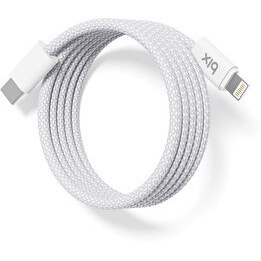 Resim Bix T4CL 27W Type-C to Lightning Örgülü Manyetik Tasarım Hızlı Şarj ve Data Kablosu 1 M Beyaz 