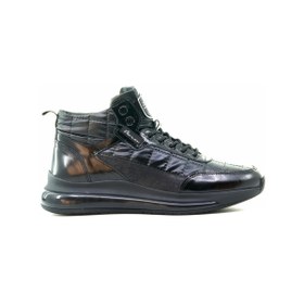 Resim Yaşar Kaşlı Erkek Hakiki Deri Air Taban Sneaker Bot (40-44) 23k Ykö-14093 M SİYAH KIRIŞIK RUGAN 