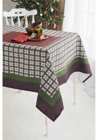 Resim Ays Home Yeşil Kareli Pötikare Christmas Yemek Masa Örtüsü 