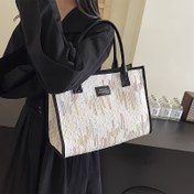 Resim Moda Tasarımı Omuz Tote Çantası, 2024 Yeni Karakter Renkli Retro Koltuk Altı Çantası, Büyük Kapasiteli Anne Tote Çantası 