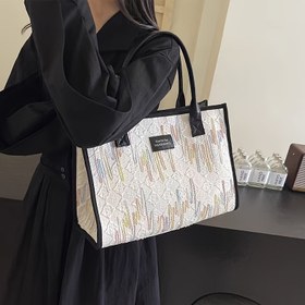 Resim Moda Tasarımı Omuz Tote Çantası, 2024 Yeni Karakter Renkli Retro Koltuk Altı Çantası, Büyük Kapasiteli Anne Tote Çantası 
