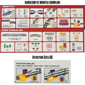 Resim Giffy Oyuncak Pilli Uzaktan Kumandalı 49 Parça Manyetik Tren Seti Vagonlar Mıknatıs Ile Bağlanır Sesli ve Işıklı 264 cm Ray Uzunluğu 