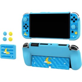 Resim Jingyi Nintendo Anahtarı Için OLED Oyun Konsolu Etiket + Konsol Kapağı + Kart Kılıfı + Rocker Cap Seti (Yurt Dışından) 