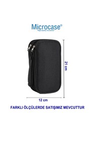 Resim Microcase Taşınabilir Çift Katman ve Fermuarlı 8 Bölmeli Uyumlu Çoklu HDD Organizer M Beden Çanta -YB101 