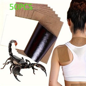 Resim 50 adet Bitkisel Akrep Yama - Sırt, Diz, Boyun, Omuz, Kas ve Eklem için Ultra Güçlü - Uzun Süreli, Esnek Tasarım, Dayanıklı Yapışkan Yanı ile Elektriksiz Doğal Bitkisel Yama ile Isı 