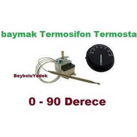Resim Baymak Uyumlu Termosifon Termostat Otomatik 0 - 90 Derece Ayar 
