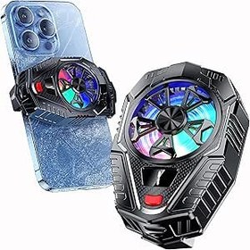 Resim ACEDAYS Telefon Soğutucu, RGB Telefon Soğutma Fanı Taşınabilir Hafif Cep Telefonu Soğutma Fanı, Mobil Oyun için Sıcaklık Göstergeli Telefon Radyatörü, Tiktok Canlı Akış 