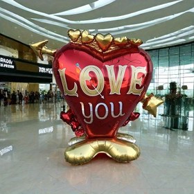 Resim 1 adet 101.6 cm Cupid Oku Kalp Şekilli Alüminyum Folyo Balon - Kendinden Kapalı, Sevgililer Günü, Düğünler, Teklifler, Doğum Günleri, Yeni Yıl Süsleri için İdeal - Elektrik Gerektirmez, Düğün Süsleri | Romantik Dekor | Süs Balon 