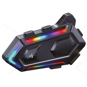 Resim Rgb Işıklı Bluetooth 5.2 Motosiklet Kask İçi Kulaklık Intercom Sistemi 