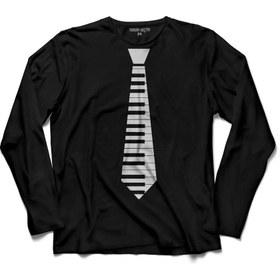 Resim Kendim Seçtim Kravat Piyano Piano Tie Suit Up Uzun Kollu Tişört Baskili Çocuk T-Shirt 