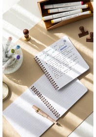 Resim 15x16 Spiralli Karton Kapak 2'li Çizgili Not Defter Seti - Aura Çok Renkli 