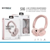 Resim Syrox Bluetooth 4 In 1 Stereo Kulaklık Aux / Microsd Card S16B - Pembe Syrox S16P - 