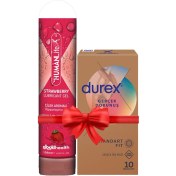 Resim Durex Gerçek Dokunuş Ultra Kaygan Prezervatif 10'lu + Humanlife 125 ml Çilek Aromalı Jel Lubricant 