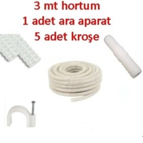 Resim TOPALAKTİCARET Klima Su Tahliye Drenaj Hortumu 5/8- 3 Metre Ek Birleştirme Parça 