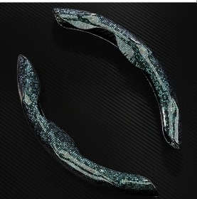 Resim Xuweiwei Yeşil Evrensel Direksiyon Kılıfı Koruyucu Şık Mozaik Desenli Yeşil 