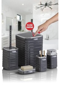 Resim Luna 5li Banyo Set. Krom-antrasit Gri 