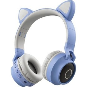 Resim Sevimli Kedi Kulaklıkları Bluetooth 5.0 Kablosuz Kulaklık 0949 Yeşil 