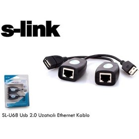 Resim S-Link Sl-U68 Usb 2.0 Extension Uzatıcı Adaptör 