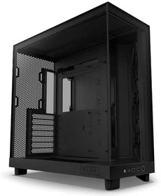 Resim NZXT H6 Flow Orta Kule ATX PC Kasası, Kompakt Çift Odacıklı Tasarım, Panoramik Temperli Cam, Yüksek Hava Akışı, 3x 120mm Fan Dahil, Kablo Yönetimi, Siyah 
