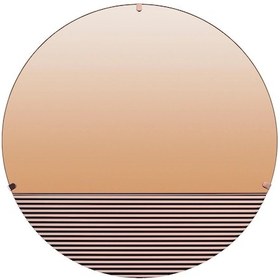 Resim Yuvarlak Ayna Skogsgransen Bakır Rengi, 50 Cm Meridyendukkan Sade Modern Tasarım Bakır 