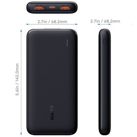 Resim Aukey PB-N73-BK 15 W 10000 mAh Type-C İnce Powerbank Siyah 