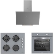 Resim Silverline BO6501S01 + CS5349S01 +3481 Flam Gri Ankastre Set 