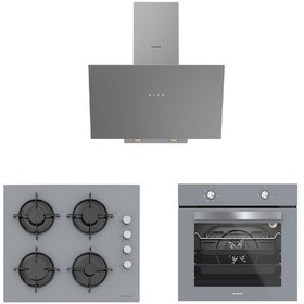 Resim Silverline BO6501S01 + CS5349S01 +3481 Flam Gri Ankastre Set 