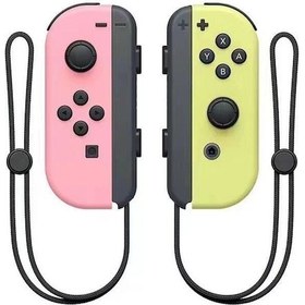 Resim Maiyame Kırmızı Sarı Switch Uyumlu Kablosuz Bluetooth Oyun Kolu, Uyandırma Fonksiyonu, Sol-sağ Ayrılmış Joycon El Kayışı Yok 
