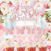 Resim 13 adet/takım, 3D kelebek doğum günü pastası süsleri, kızlar için kendin yap cupcake tatlı masası takımları, doğum günü partisi düğün parti pastaları için kullanılır., Kış ve Yeni Yıl için mükemmel 