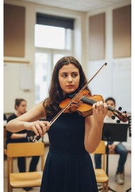 Resim Midex LMA-644-TYS Profesyonel Ahşap Mat Keman 4/4 Tam Boy (Yastık Yedek Tel Çanta Yay Reçine Metod) 