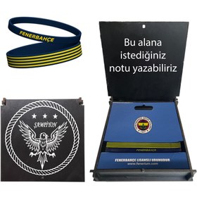 Resim Fenerbahçe Lisanslı 2'li Hediye Siyah Kanarya Ahşap Kutulu Bileklik 